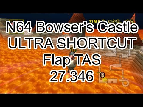 [MKWii TAS] N64 Bowser's Castle Flap - 27.346 (Glitch)
