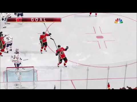 Sean Monahan scores on the rebound in the first 1:30!