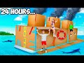 24 HOURS ON A CARDBOARD BOAT!! (bad idea)