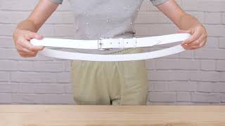 Шкіряний жіночий ремінь Grande Pelle 11373 білий