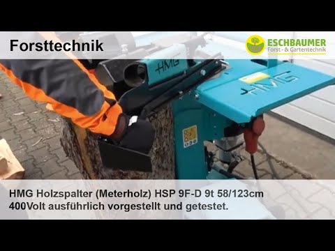 HMG Holzspalter (Meterholz) HSP 9F-D 9t 58/123cm 400Volt ausführlich vorgestellt und getestet.