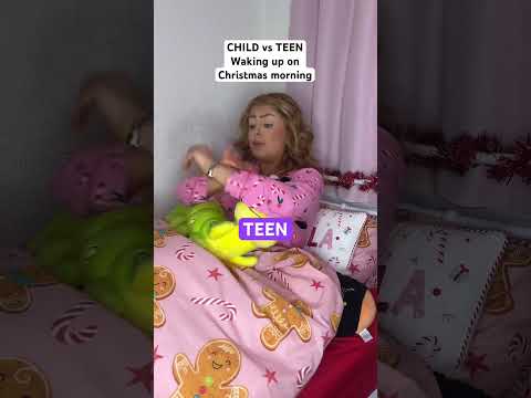 CHILD VS TEEN WAKING UP ON CHRISTMAS MORNING👀🤣 #shorts