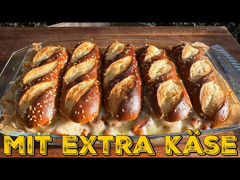 BRATWURST KÄSE  SANDWICH AUFLAUF - Einfach vorbereitet und in der Halbzeit genossen!