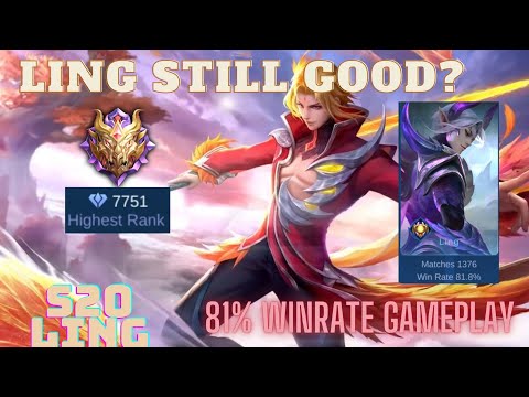 s20 LING ML| 1.4k Games 81% winrate LING TOP GLOBAL GAMEPLAY |(SUB SKIN GIVEAWAY LATER)
