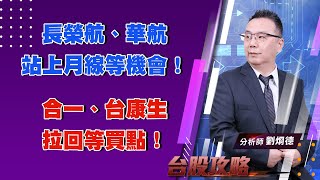 長榮航、華航站上月線等機會！合一、台康生拉回等買點！ (圖)