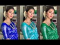 Pooja Hegde In A Beautiful Blue Silk Saree Alltime Outfits