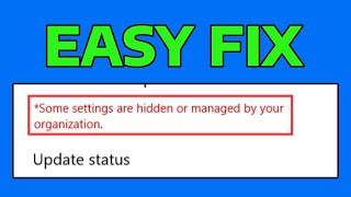 Download the video "How To Fix Some Settings Are Hidden or Managed By Your Organization Error in Windows"