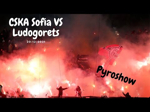 CSKA Sofia vs Ludogorets, pyroshow by CSKA Sofia fans. Game suspended!