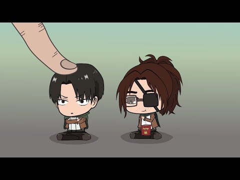 Chibi AOT VS Finger Part 3 - Armin, Zeke, Hange, Annie, Falco, Levi Attack On Titan Animation