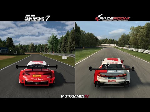 Gran Turismo 7 vs RaceRoom - Audi RS 5 Turbo DTM at Brands Hatch Comparison