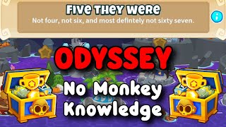 BTD6 Odyssey | No Monkey Knowledge Guide | Hard Mode Tutorial | Five They Were