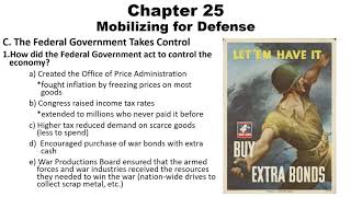 US Chapter 25 Section 1 & 2