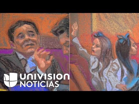 'El Chapo' casi no pudo contener las lágrimas y la emoción cuando vio a sus hijas en el juicio