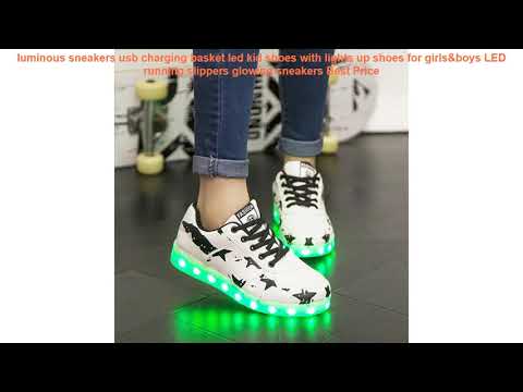luminous sneakers usb charging basket led kid shoes with lights up sho Video