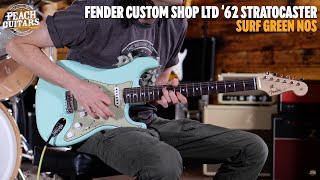 Video thumbnail for No Talking...Just Tones | Fender Custom Shop 62 Stratocaster NOS Surf Green by Peach Guitars