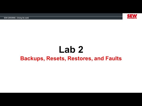 MOVIDRIVE® B Training Session 6 - Lab 2 - Parameter Backups, Resets & Restores