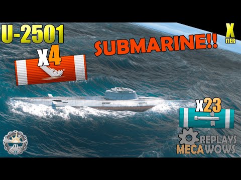 Submarine U-2501 4 Kills & 138k Damage | World of Warships Gameplay 4k
