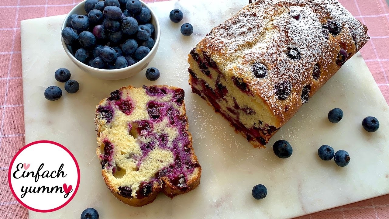 Heidelbeer Joghurt Kastenkuchen - Einfache Rezepte