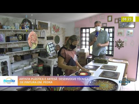 Artista plástica e artesã desenvolve técnica de pintura em pedra 19 04 2021