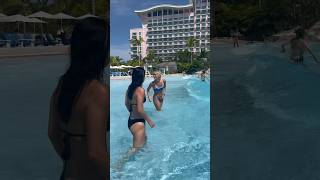 two different ways to get into the wave pool 😂