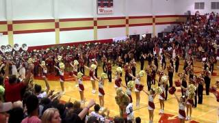 Cy Woods High School--band, cadettes, and cheerleaders--pep rally 2011