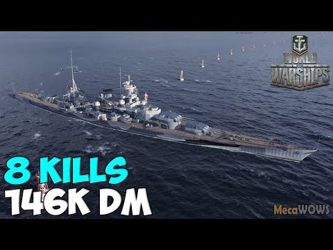 World of WarShips | Scharnhorst | 8 KILLS | 146K Damage - Replay Gameplay 4K 60 fps