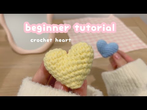 how to crochet heart for beginner | easy crochet idea, heart amigurumi, crochet keychain