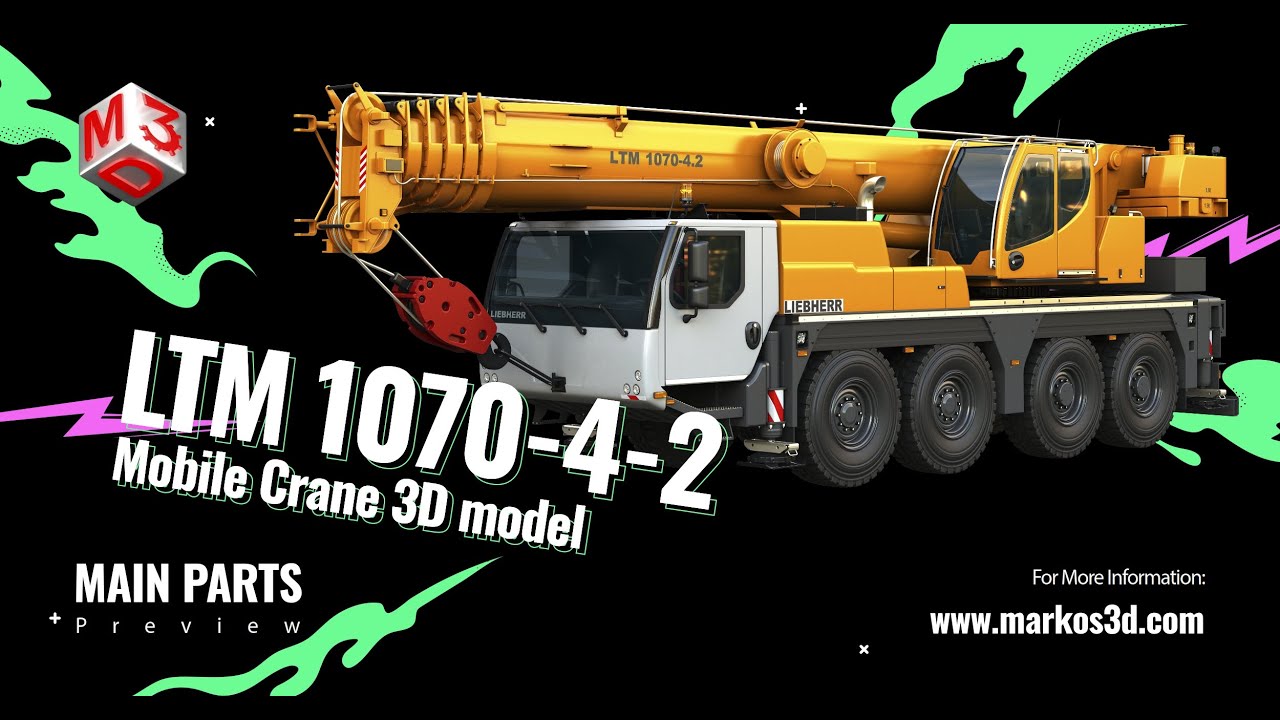LTM 1070-4-2 Mobile Crane 3D Model
