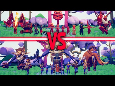 MEGA DYNASTY TEAM vs MEGA TRIBAL TEAM | TABS - Totally Accurate Battle Simulator