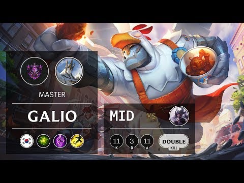 Galio Mid vs Syndra - KR Master Patch 9.18