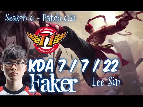 SKT T1 Faker LEE SIN vs GRAVES Jungle - Patch 6.21 KR Ranked