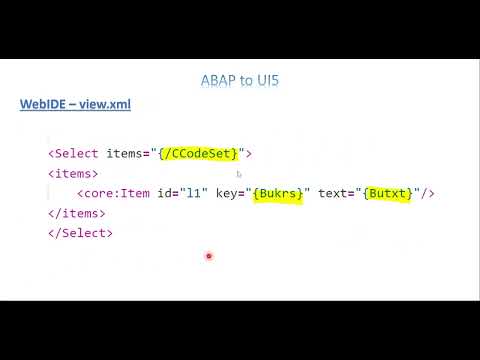 Video 5: ABAP to UI5 - OData Connectivity to screen elements