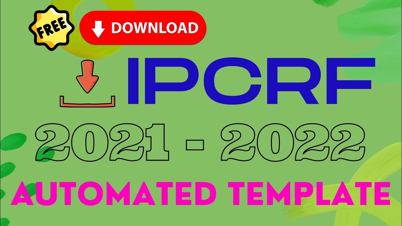 TUTORIAL on the AUTOMATED MS EXCEL IPCRF SY 2021-2022 | FREE Downloadable Template ⬇️⬇️
