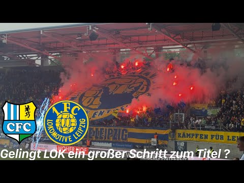 Chemnitzer FC - 1.FC Lok Leipzig | Pyroshows, Choreo,gezogenes Material & sehr hitziges Spiel