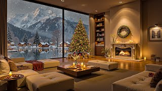 🎄🎅 Christmas Eve Jazz 2026 🔥 Warm Fireplace & Snowy Lake Apartment Atmosphere for Peaceful Nights ❄️