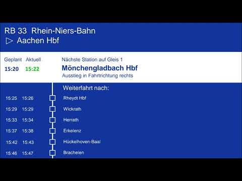 Ansagen aus der RB 33 [Rhein-Niers-Bahn] Essen Hbf - Aachen Hbf
