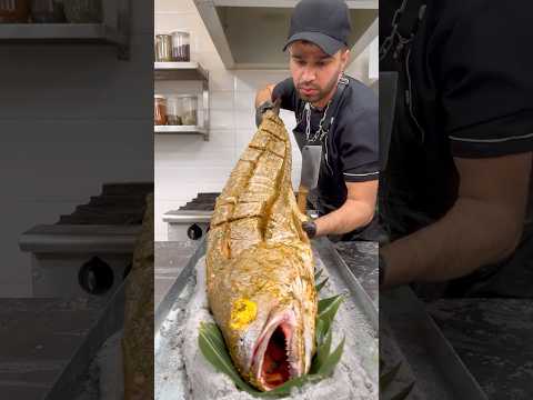 Southern Feast: Giant Argyrosomus regius oven-roasted with rice 🐟🔥🍚#shorts #seafood #food