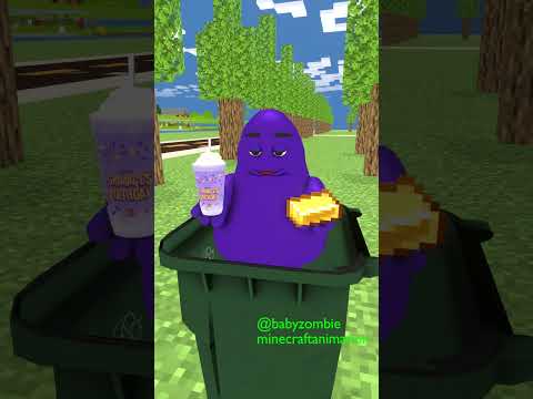 The Grimace Shake Vs Good Baby Zombie And Bad Zombie Gangster ❤️ #minecraft #shorts #grimaceshake