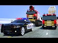 Monster Truck S Giant Wheels VS The Hero Is A Police Officer City Heroes