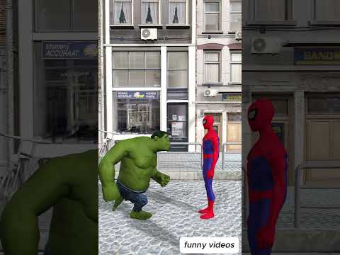 Spider-Man doesn't like little Hulk #funny #spiderman