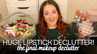 *HUGE* LIPSTICK DECLUTTER! Decluttering My Makeup Collection Lip Liner, Sticks, Gloss & Tints 2025