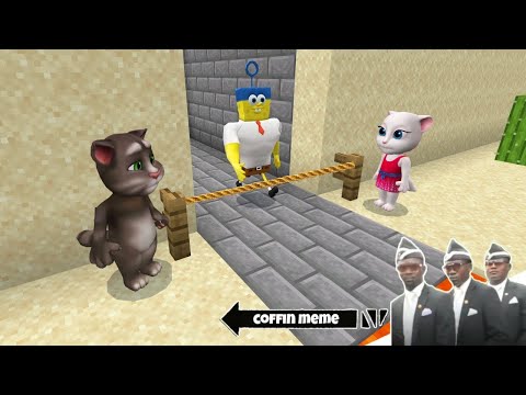 Traps for Talking Tom and Angela in Minecraft - Coffin Meme
