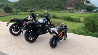3 Miniature Bikes in One Frame 🏍️ | KTM RC 390 vs Royal Enfield Hunter 350 | Mini Bike Collection |