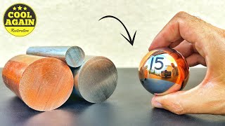 I made Insane Pool Ball out of Stainless , Copper and Epoxy Resin - Lathe Turning Ball