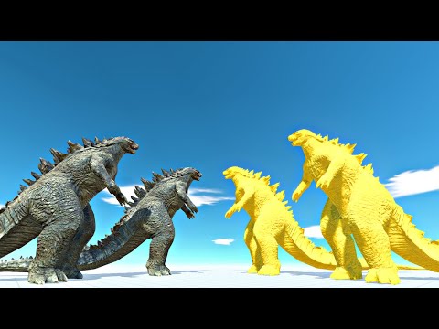 Godzillas vs Gold Itself | 2v2 - Animal Revolt Battle Simulator
