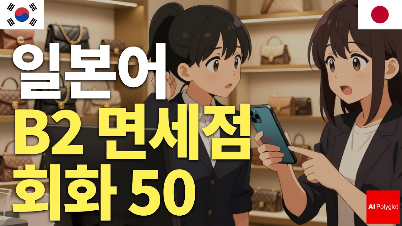 일본어 B2 면세점 회화 50 | 왕초보 | 흘려듣기 | 수면학습 | 자주 쓰는 표현 | 자연스러운 말투 | 면세 쇼핑 | 일상회화
