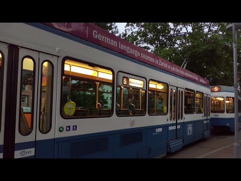 Straßenbahn Linie 5 (VBZ): Laubegg - Kirche Fluntern (02.08.2023)