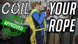 Climbing Basics: How To Coil Rope!..(Rope Backpack)