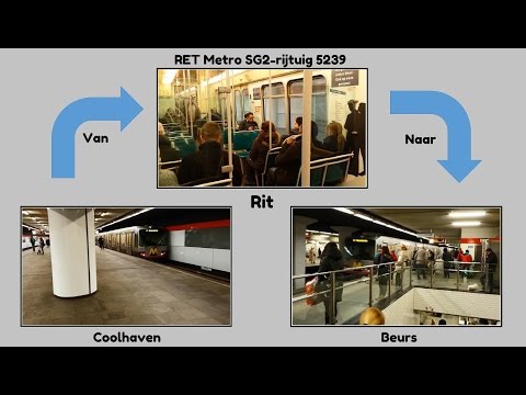 RET Metro Type T (5239) rit Coolhaven - Beurs