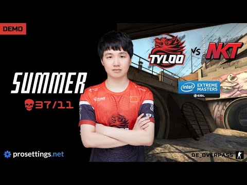 TyLoo Summer (37/11) vs NKT - de_overpass - 16-8 - POV DEMO & SETTINGS